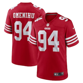 mens nike charles omenihu scarlet san francisco 49ers game p